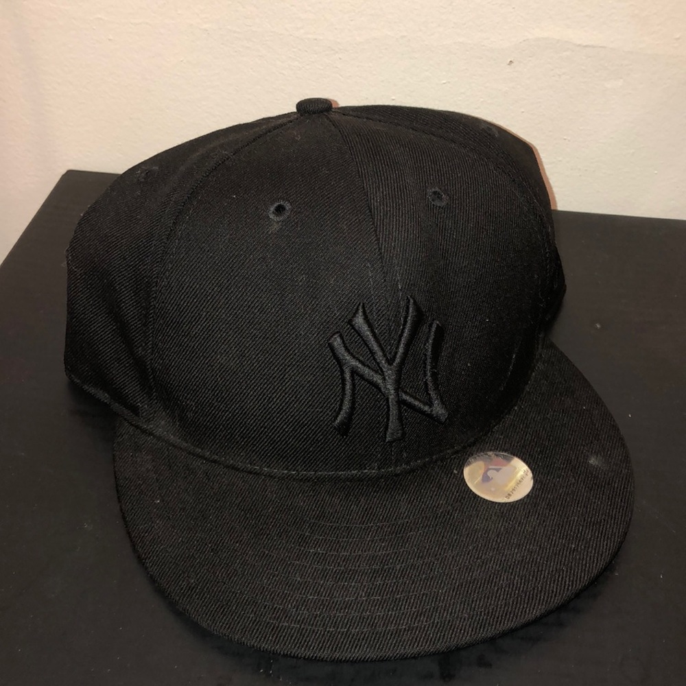 All black NY hat